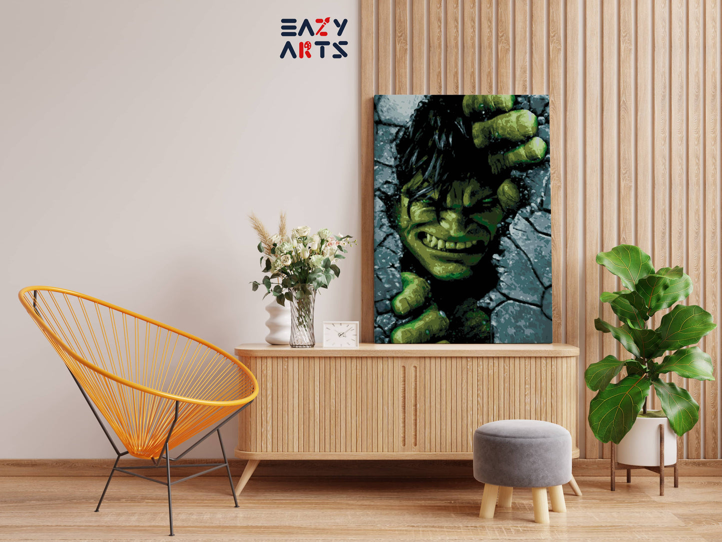Hulk Tearing Wall paint by numbers kit