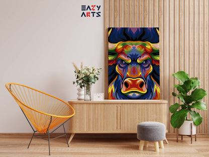 Angry Bull Abstract paint by numbers