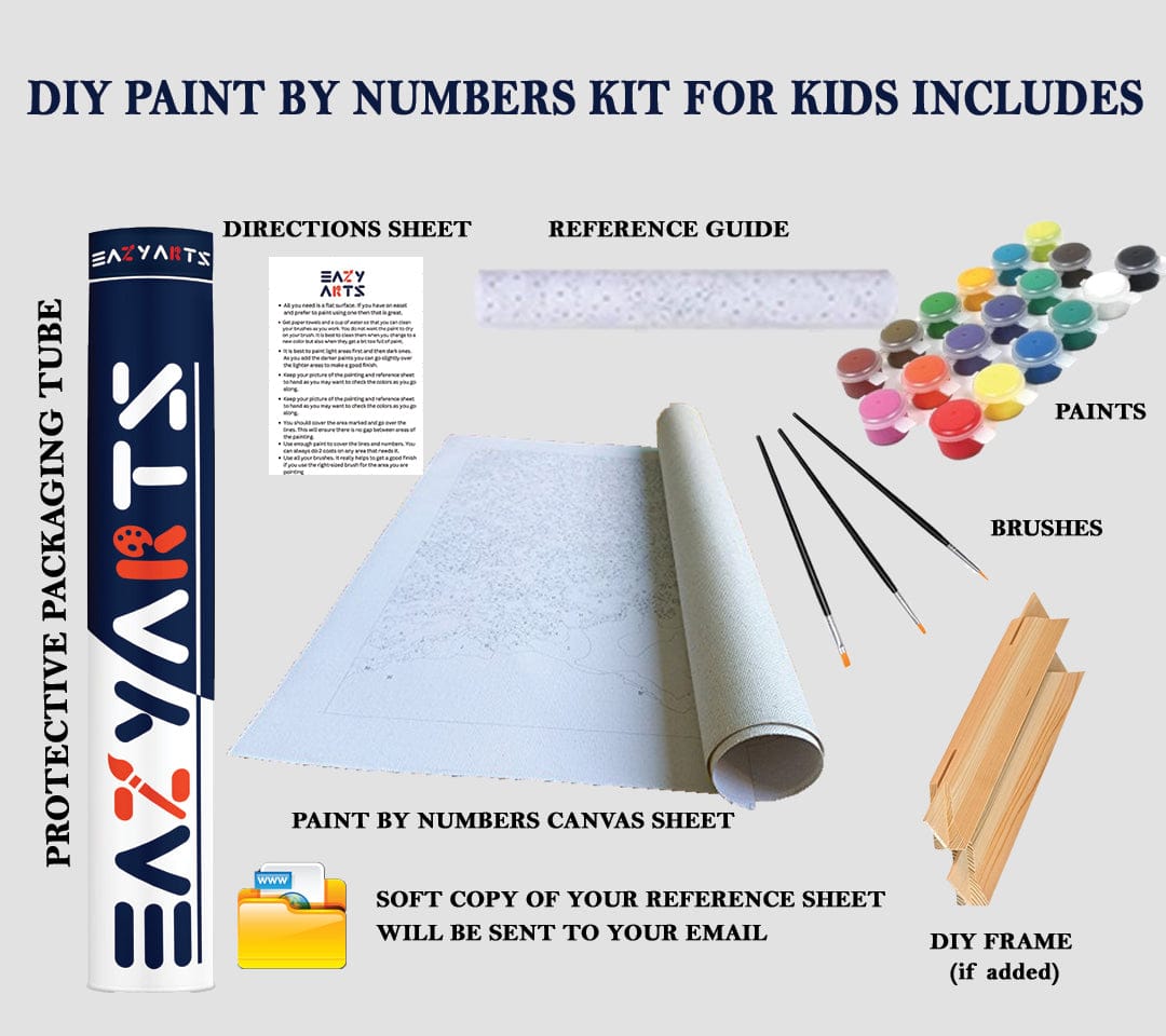 paint by numbers kit includes