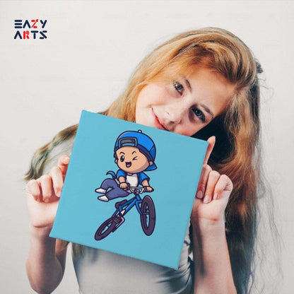 Boy Riding Bicycle Paint By Numbers kit