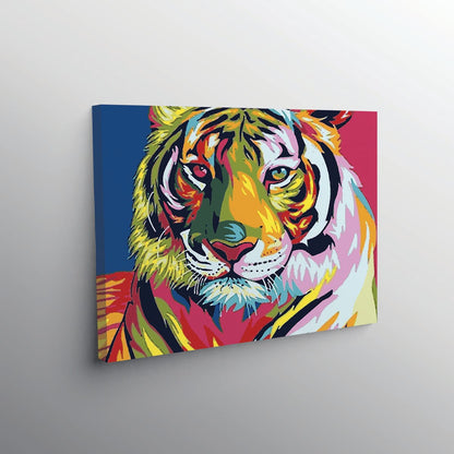 Tiger face abstract paint by numbers