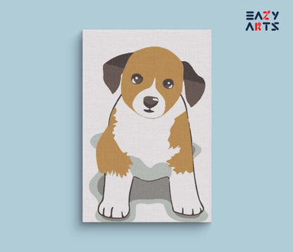 Innocent Dog Sitting Paint By Numbers kit for kids