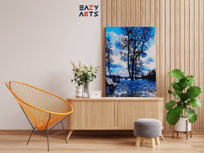 Blue Sky and Trees paint by numbers kit