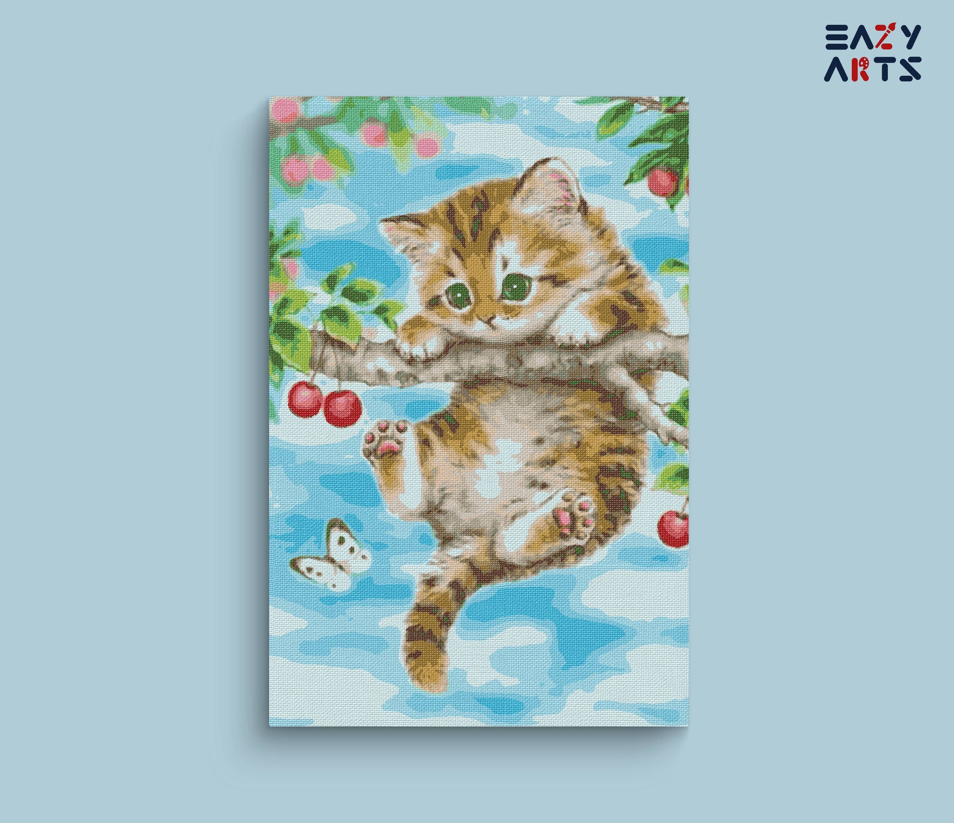 Kitten Hanging On a Tree paint by numbers