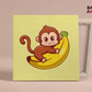 Monkey Higging Banana PBN kit for kids