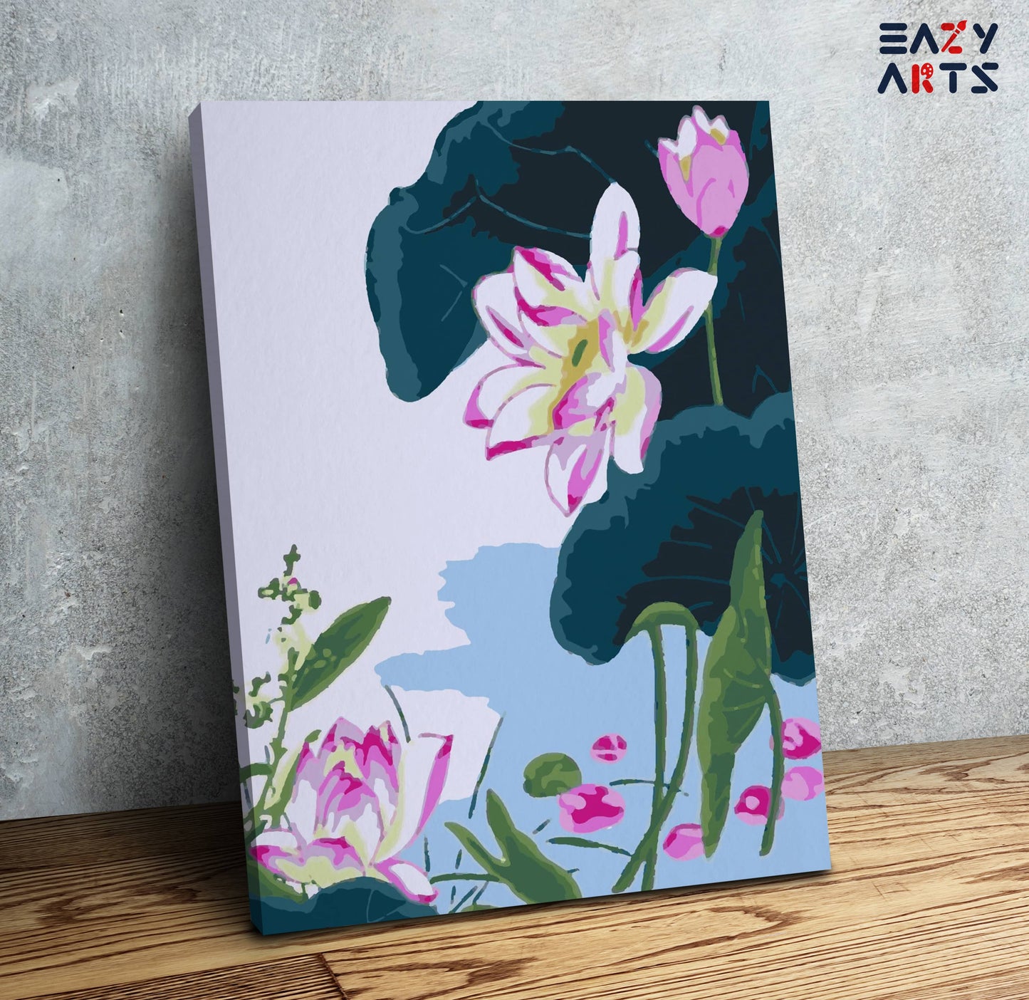 Lotus Flowers and Leafs PBN kit