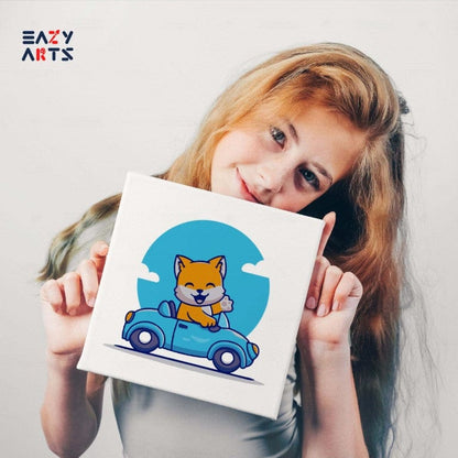 Cat Driving Car Paint By Numbers kit