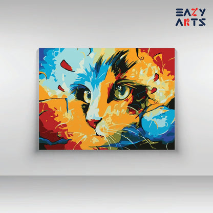 Cat Face Abstract PBN kit