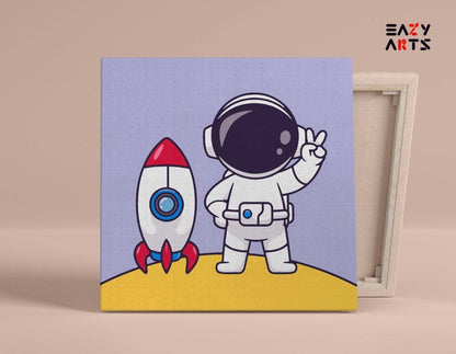 Astronaut On Moon PBN kit for kids