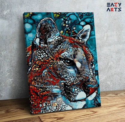 Cheetah Head colorful PBN kit