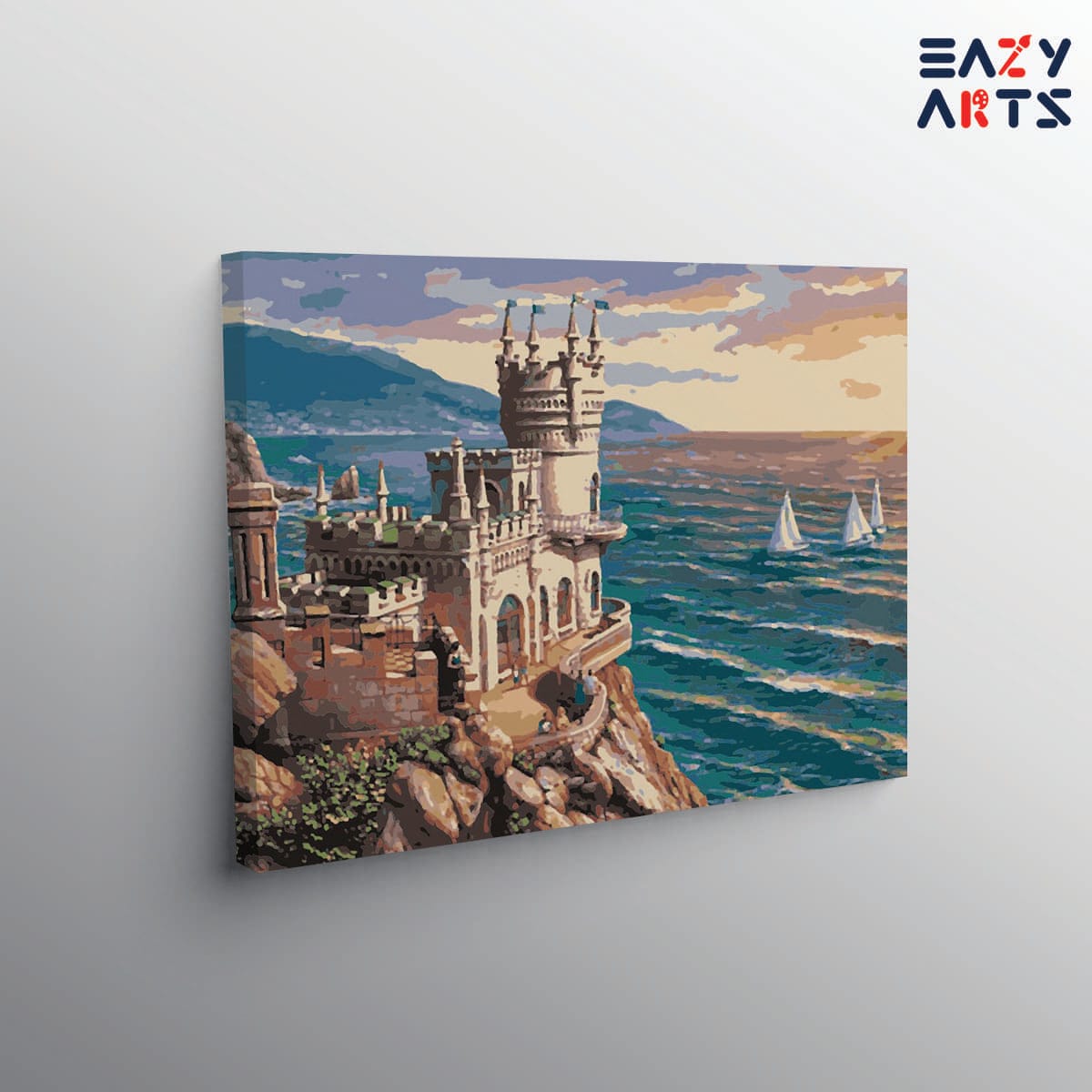 Castle on The Beach Paint By Numbers kit by Eazy Arts – eazyarts.in