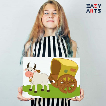 Bullock Cart Paint By Numbers kit