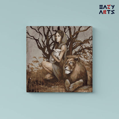 Sophie Wilkins Lion and Sheep paint by numbers