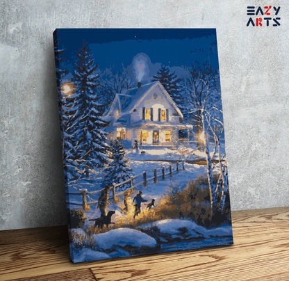 House in The Snow PBN kit