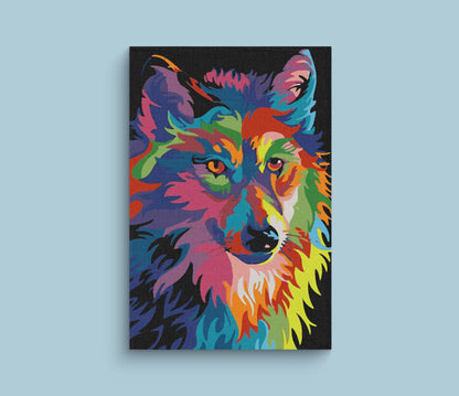 Wolf face abstract paint by numbers