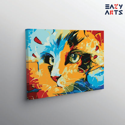 Cat Face Abstract paint by numbers