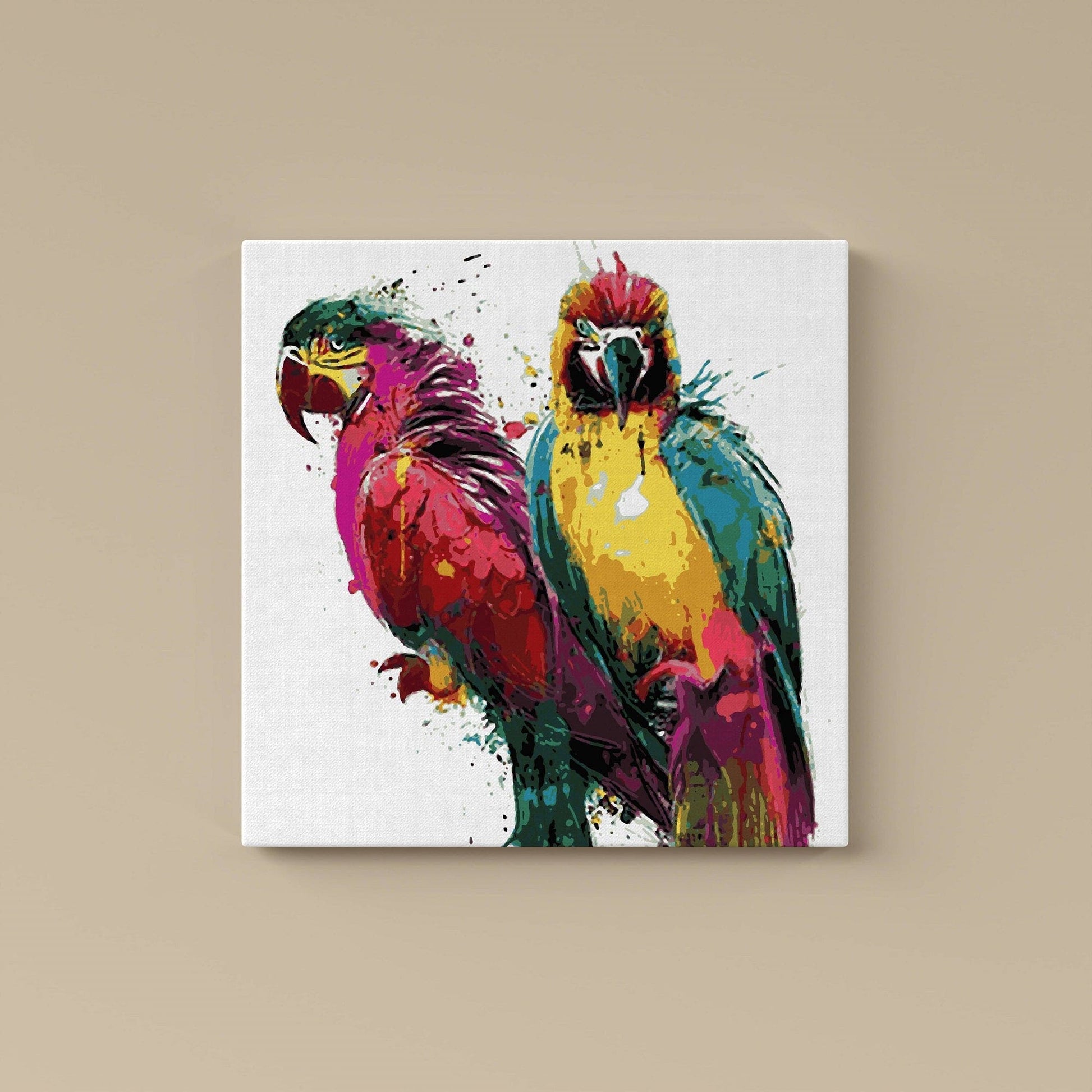 Parrots couple colorful PBN kit