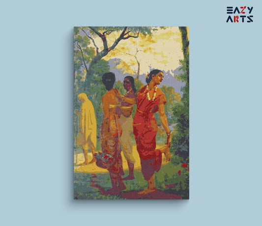 Shakuntala by raja ravi varma paint by numbers