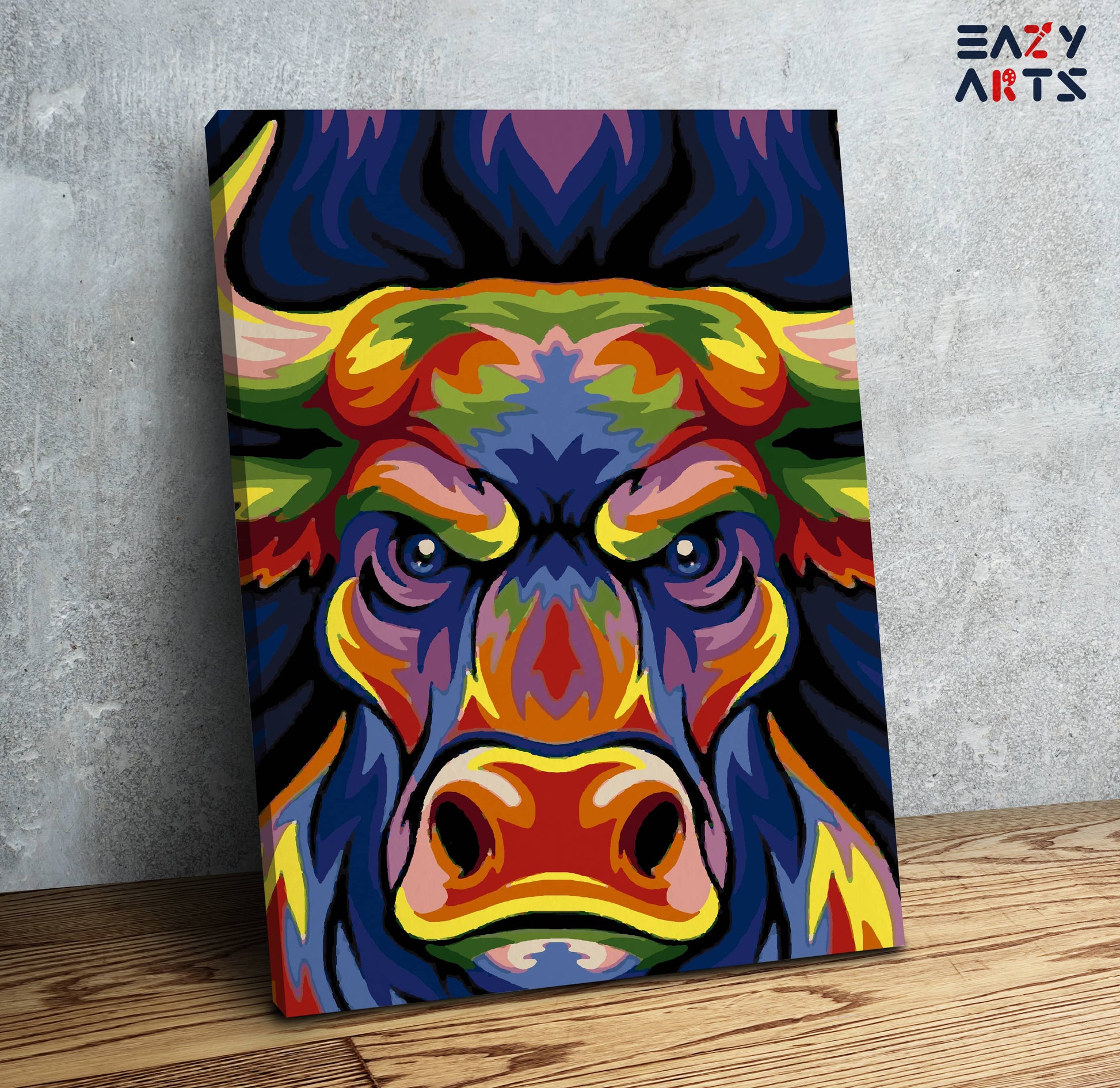 Angry Bull Abstract PBN kit