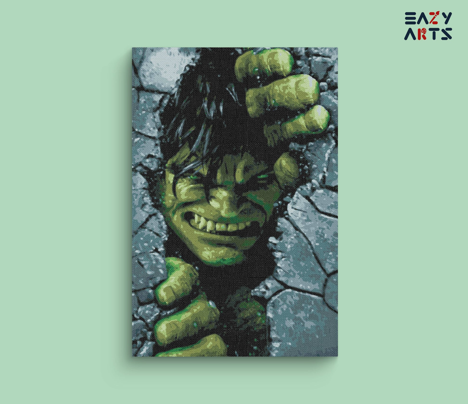 Hulk Tearing Wall paint by numbers