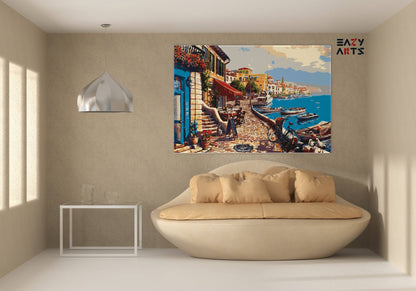 City and Boats paint by numbers kit