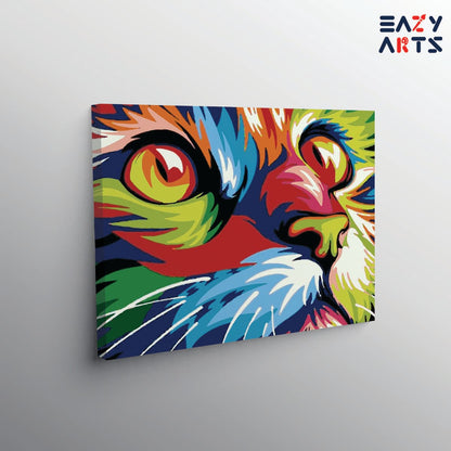 Cat Closeup Abstract paint by numbers