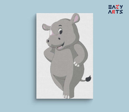 Rhino Paint By Numbers kit for kids