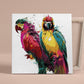 Parrots couple colorful paint by numbers