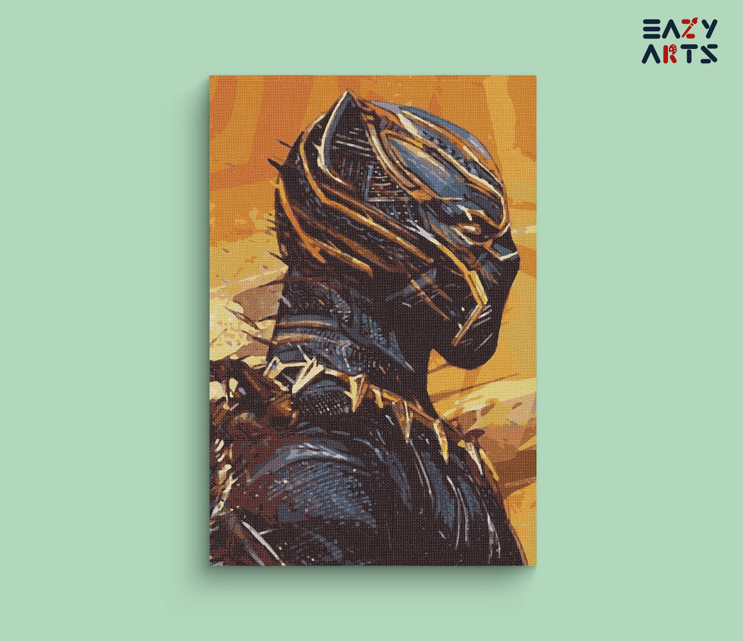 Black Panther in Golden Suit paint by numbers