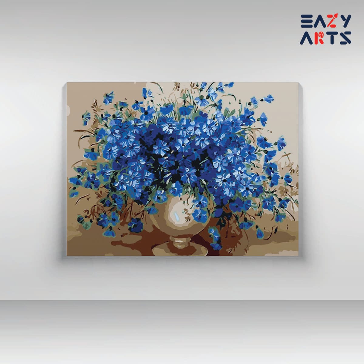 Beautiful Blue Flower Pot PBN kit