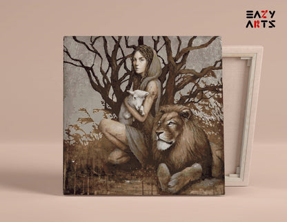 Sophie Wilkins Lion and Sheep PBN kit