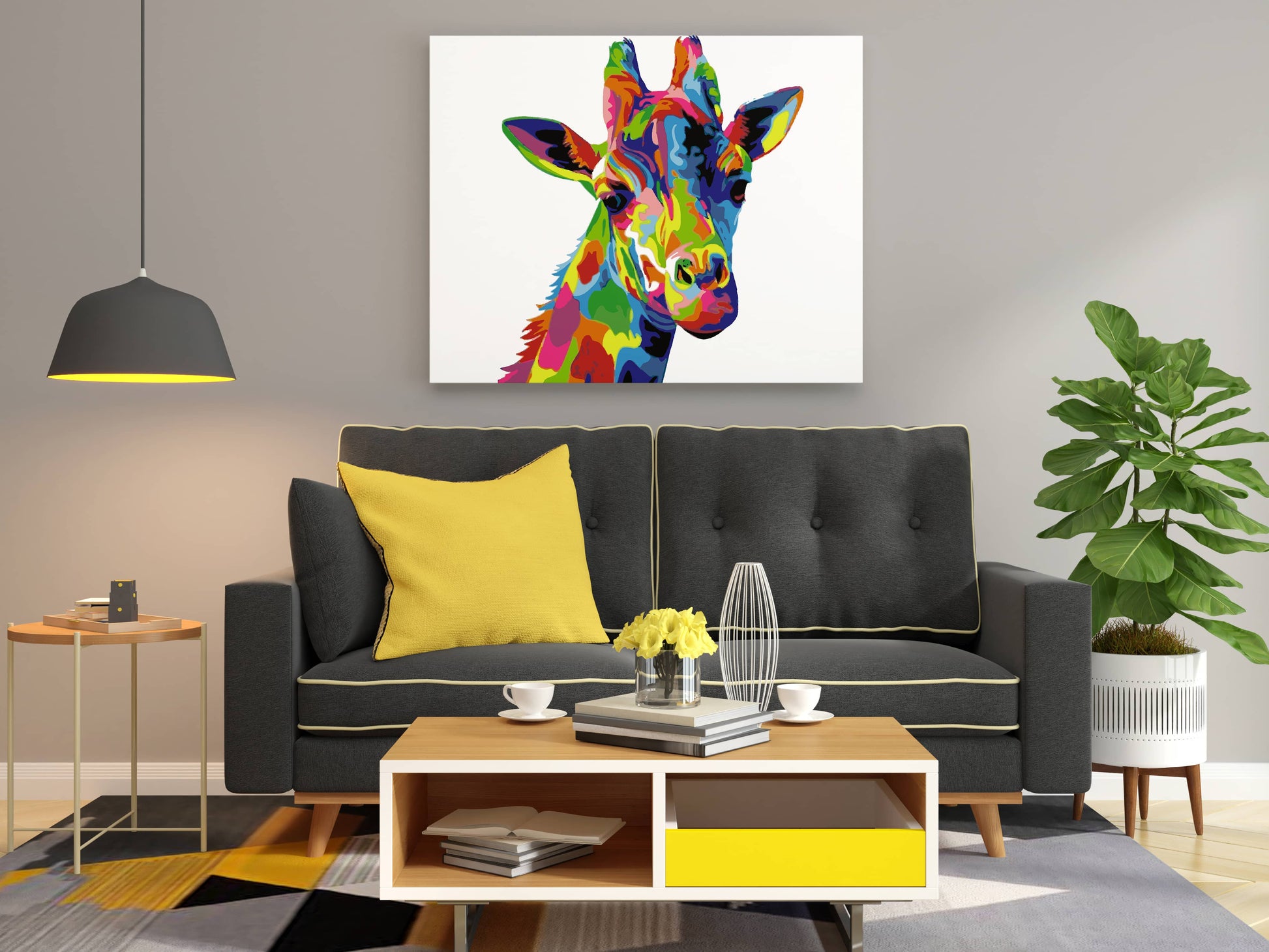 Giraffe abstract paint by numbers kit