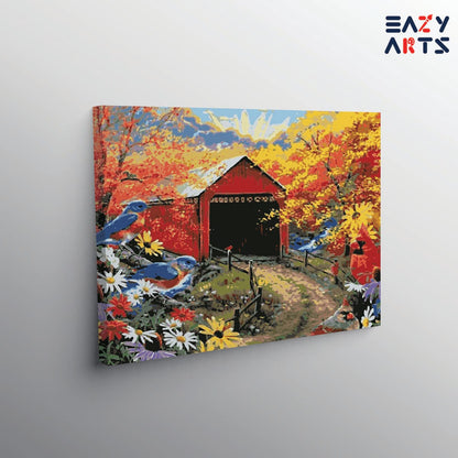 Birds and House paint by numbers