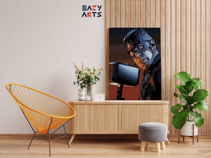 Captain America with Mjolnir paint by numbers kit