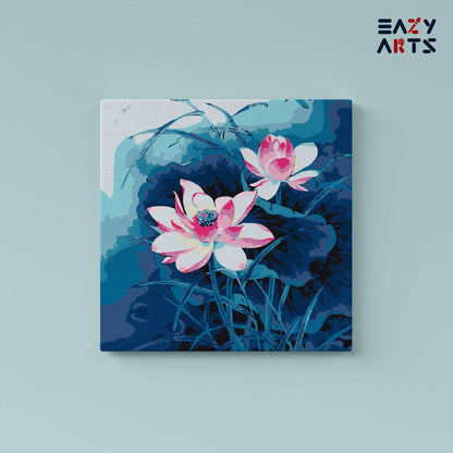 Pink Lotus Flower paint by numbers