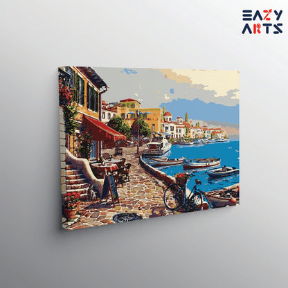 City and Boats paint by numbers