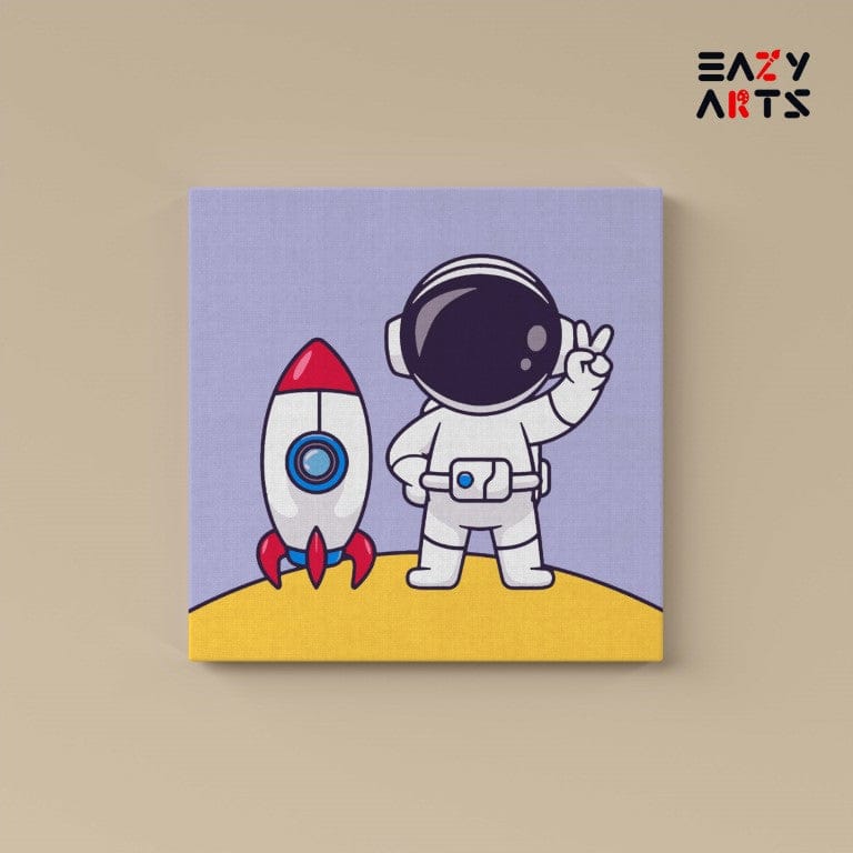Astronaut On Moon Paint By Numbers kit for kids