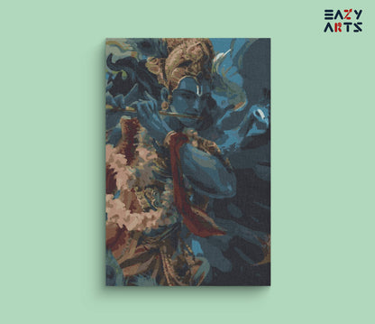 Lord Krishna Playing Flute paint by numbers