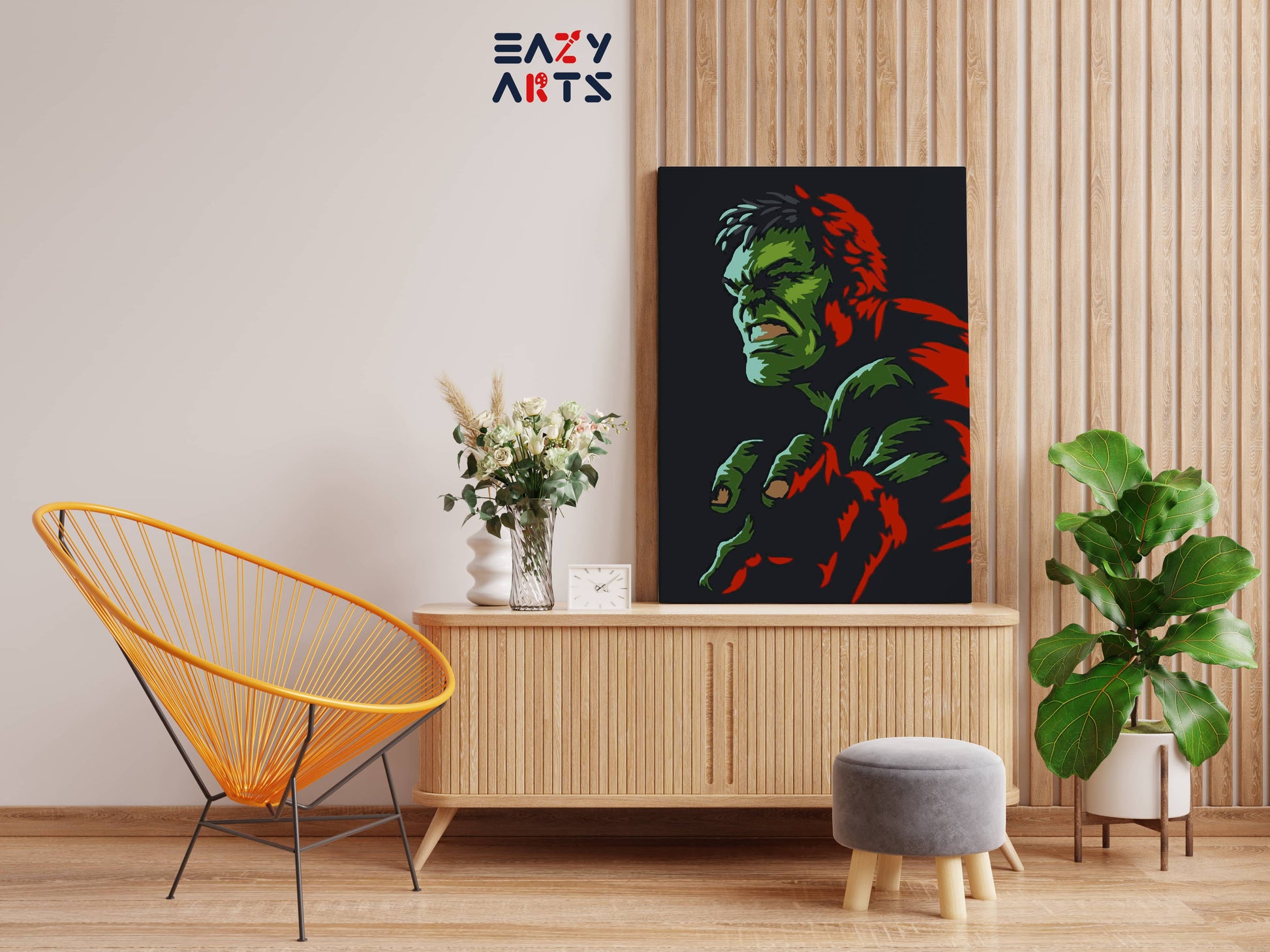 Hulk Abstract paint by numbers kit
