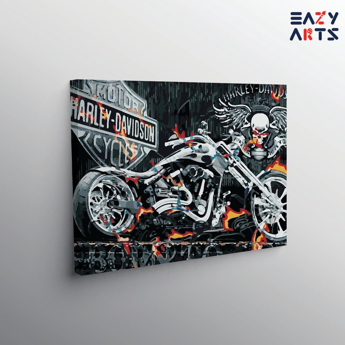 Harley Davidson Black Bike paint by numbers