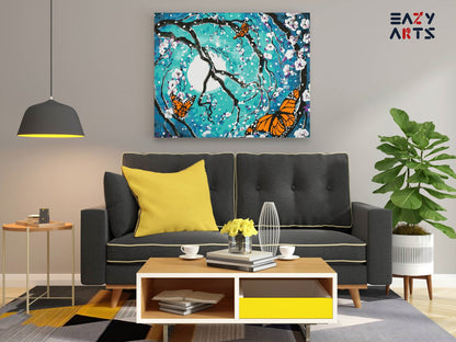 Butterfy And Flowers paint by numbers kit