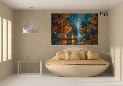 A Night in Jungle Tent  paint by numbers kit