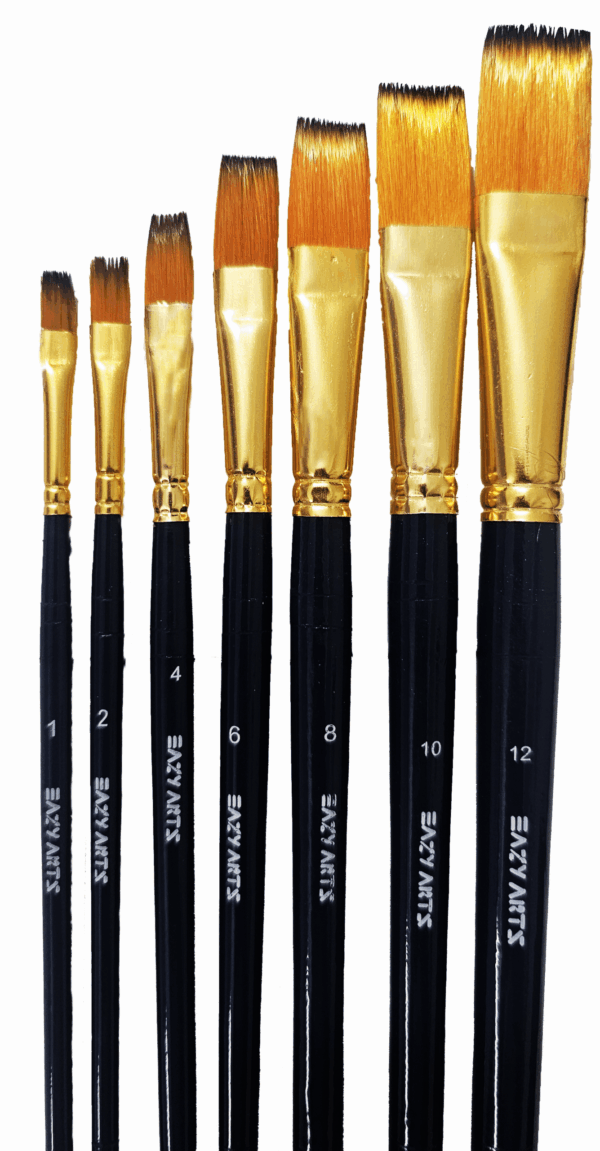 Eazy Arts Premium Flat Paint Brushes Set - Image 2