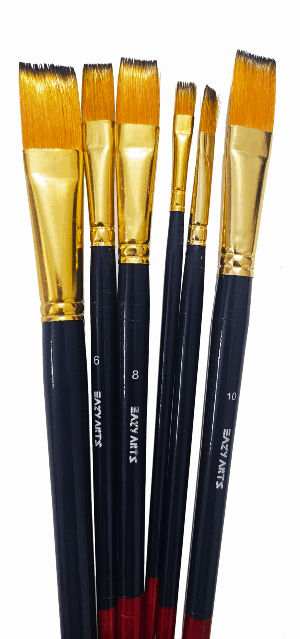 Eazy Arts Premium Flat Paint Brushes Set - Image 3