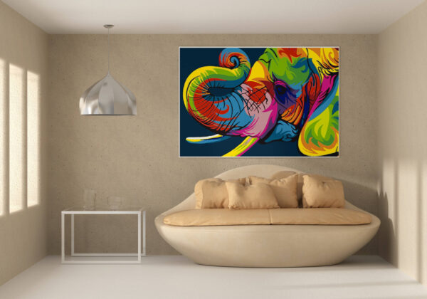 Elephant Abstract Paint By Numbers Kit - Image 2
