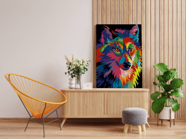 Wolf Head Abstract DIY Paint By Numbers kit - Image 2