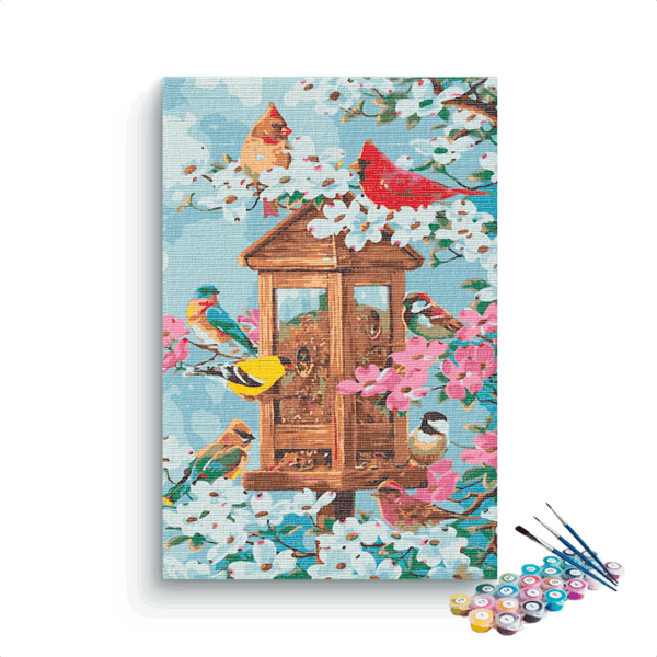 Birds In a Bird House Paint by Numbers Kit