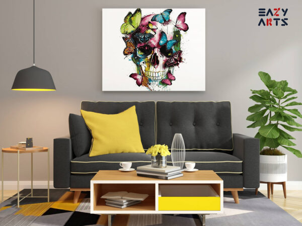 Butterfly on Skull Paint By Numbers Kit - Image 2