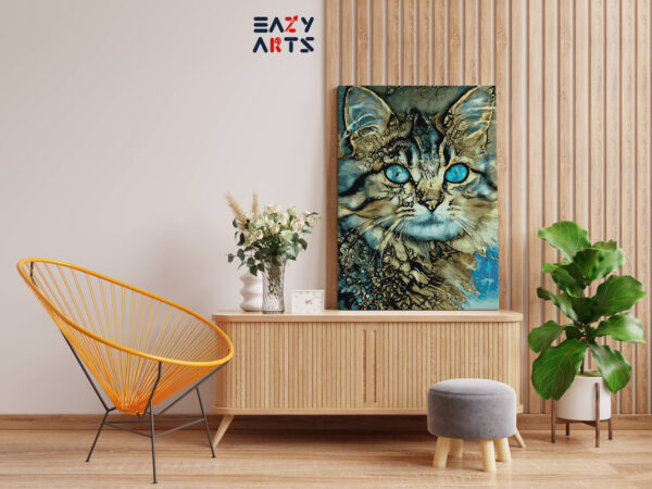 Cat Golden Paint by Numbers Kit - Image 2