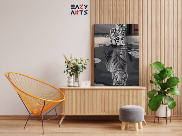 Cat As Tiger Paint by Numbers Kit - Image 2